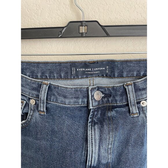 Everlane Jeans Men's 33x32 Blue Cotton Denim Relaxed Straight Fit Work Casual - Picture 4 of 10